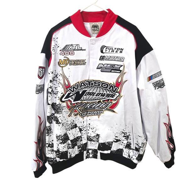 Waston Sz 3XL Black White Red Moto Racing Jacket - Picture 1 of 9